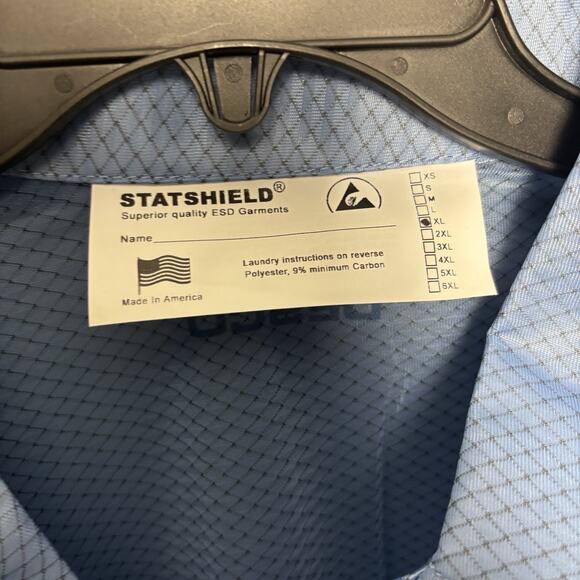 New! Desco Statshield Anti Static Smock Shirt Men’s Women’s Blue In Bag XL - Picture 5 of 8